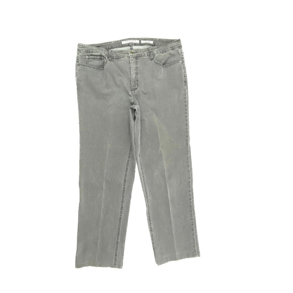Jones New York Lexington Straight Women's size 16P Gray Denim Jeans Great Condi